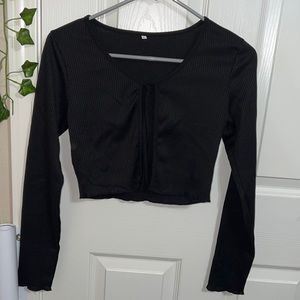 Black tie front cardigan